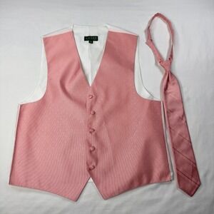 Men's Ralph Lauren Candy Light Pink Tuxedo Vest & Tie Adjustable Medium